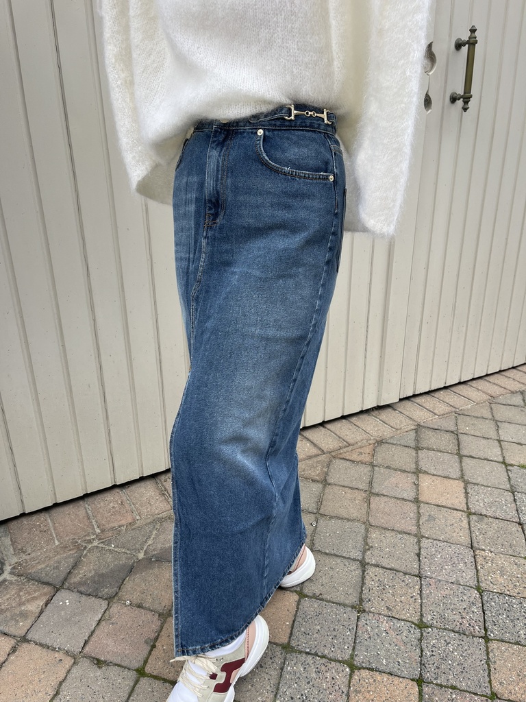 Horsebit Jeans Skirt